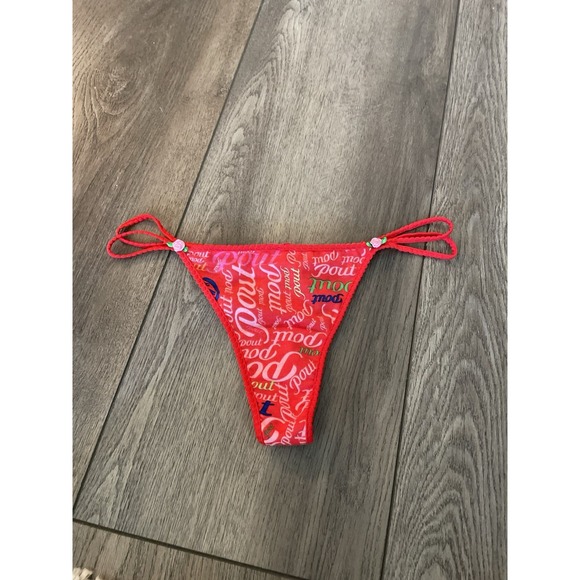 Pink Pout vintage Victoria's secret thong Double Strap Size M